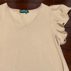 Ralph Lauren Ruffle Sleeve Blouse • Small